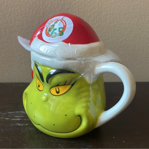 The Grinch Santa Hat Christmas Mug Gift 65th Anniversary New - Picture 2 of 3